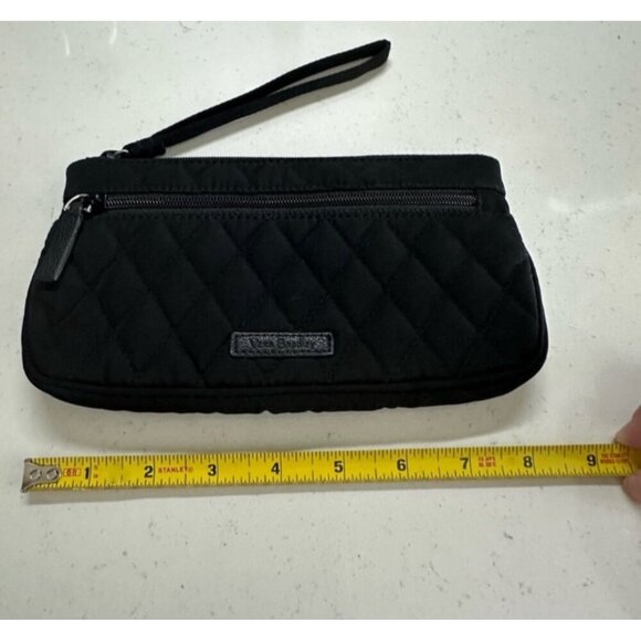 Vera Bradley Black Quilted Wristlet Clutch With Zipper Closure - Picture 7 of 7